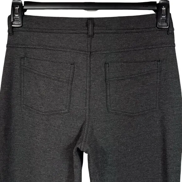 Athleta SZ 6 Ponte Moto 2.0 Pants Mid-Rise Zip-Fly Pocket Stretch Gray Heathered - Picture 5 of 8